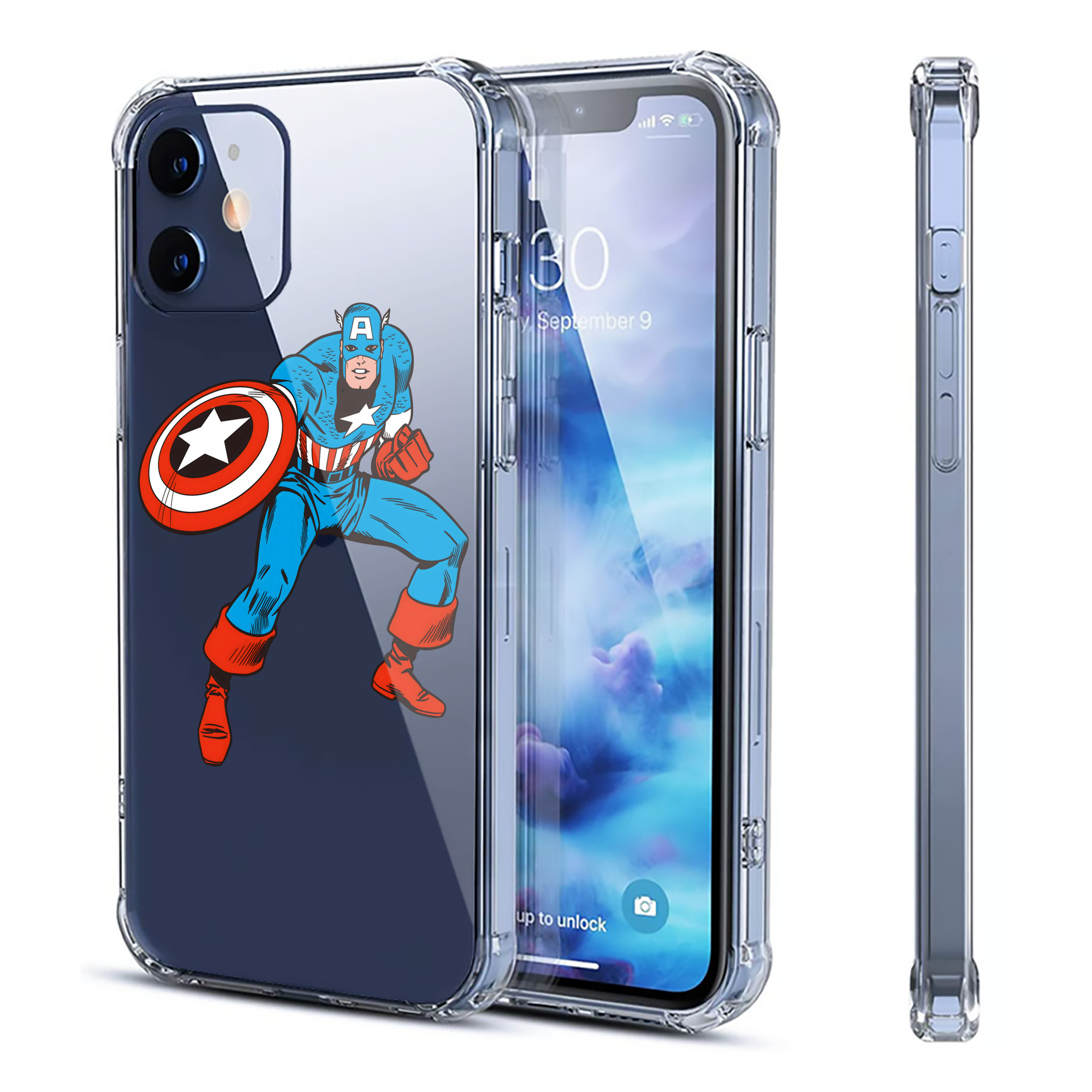 （画像用） アベンジャーズ The Avengers 【iPhone 12シリーズ対応】透明スマホケース（クリアソフトケース）